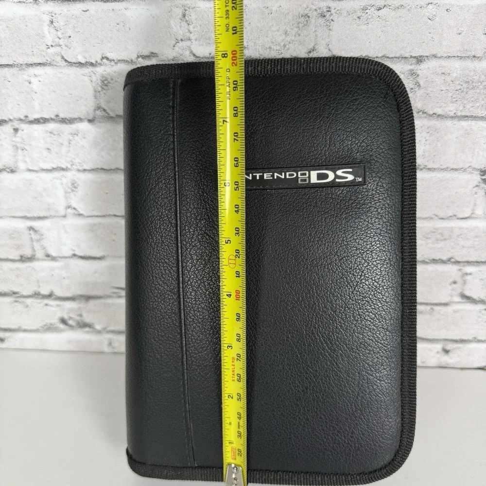 Nintendo DS Carry Travel Case Bi Fold Black Faux Leather